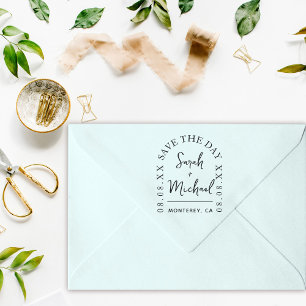 Modern Save The Date Stamp Wedding Stamp