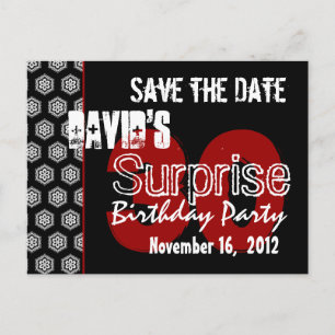 Modern Save the Date Surprise 30th Party V335 Announcement Postcard