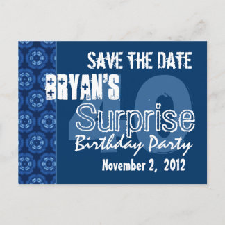 Modern Save the Date Surprise 40th Party V401 Announcement Postcard