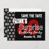 Modern Save the Date Surprise 60th Party W1942 Announcement Postcard (Front/Back)
