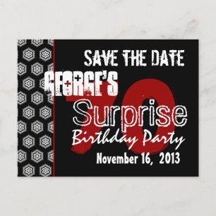 Modern Save the Date Surprise 70th Party W1943 Announcement Postcard