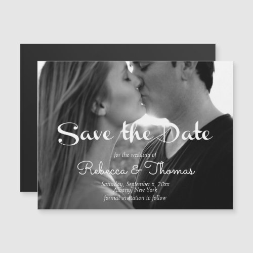 Modern Save The Date Typography Custom Magnetic Invitation