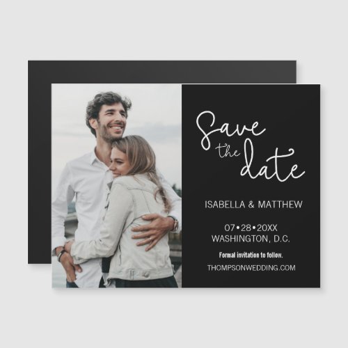 Modern Save the Date Typography Custom Photo Magnetic Invitation