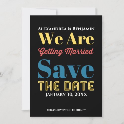 Modern Save The Date Wedding Announcement 