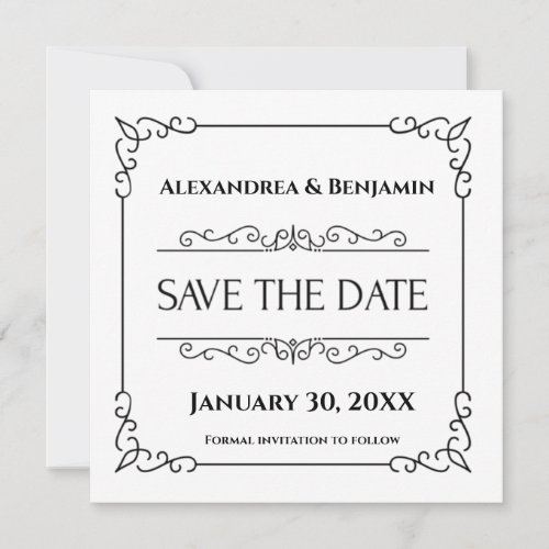 Modern Save The Date Wedding Announcement Card