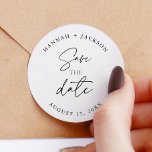 Modern Save The Date Wedding Announcement  Classic Round Sticker<br><div class="desc">Modern Save The Date Wedding Announcement Labels</div>