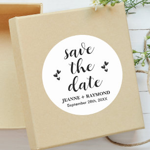 Modern Save The Date Wedding Announcement  Classic Round Sticker