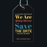 Modern Save The Date Wedding Announcement   Gift Tags<br><div class="desc">Sending a Modern Save The Date Wedding Announcement Gift Tags is a unique way to make sure your wedding guest Save The Date. The tags can be sent on gifts or alone to announce your wedding date. Personalize it.</div>