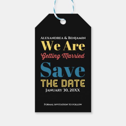 Modern Save The Date Wedding Announcement   Gift Tags