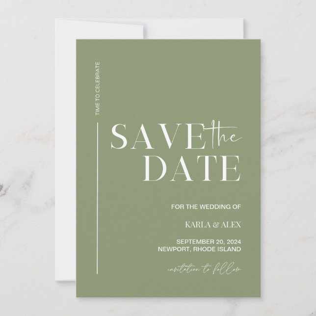 Modern  Save The Date Wedding Invitation (Front)