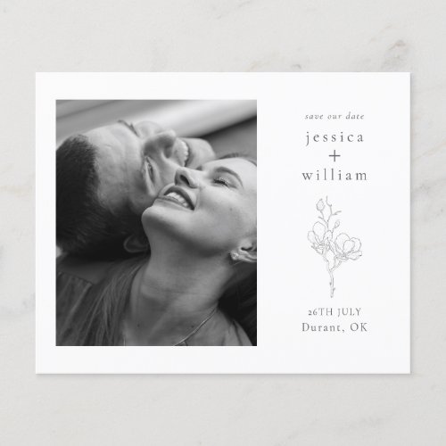 Modern Save the Date with Photo Budget Wedding