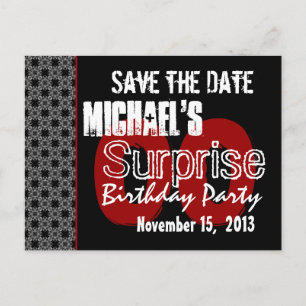 Modern Save the Date Year Surprise Party W1983 Announcement Postcard