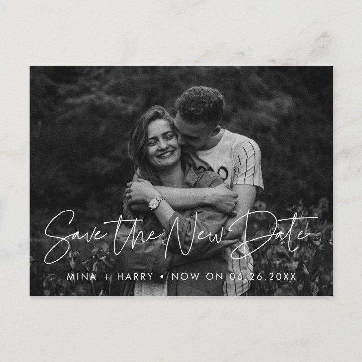 Modern Save the New date photo Postcard | Zazzle