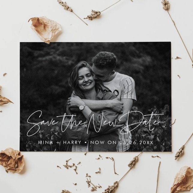 Modern Save the New date photo Postcard (Creator Uploaded)