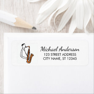 Modern Saxophone Music Lover Return Address        Label