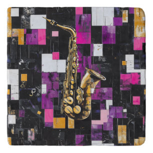 Modern saxophone pattern trivet