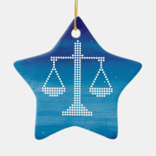 Modern Scales of Justice   Winter Ceramic Ornament