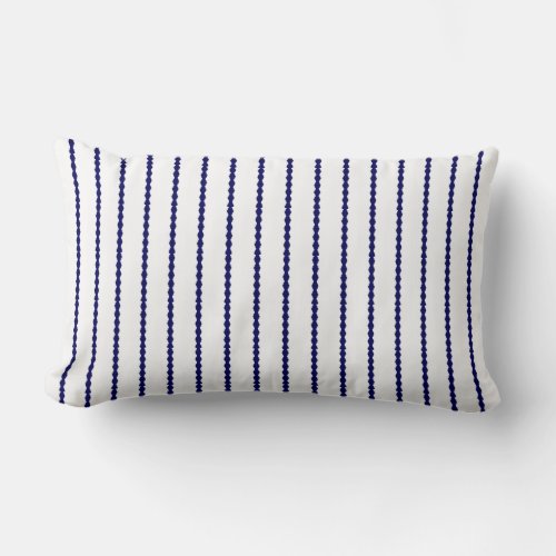 Modern Scalloped stripes navy blue and white Lumbar Pillow