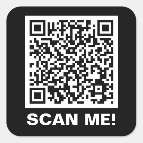 Modern Scan Me Custom QR Code Promotional Business Square Sticker