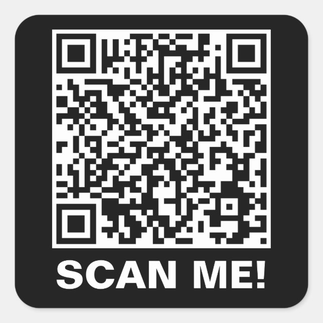 Modern Scan Me Custom QR Code Promotional Business Square Sticker (Front)