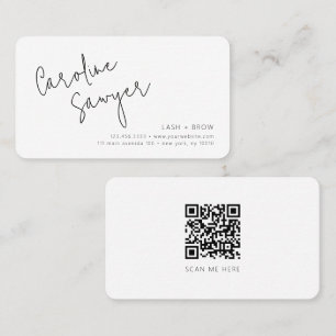 Modern Scan Me QR Code Lash and Brow Business Card