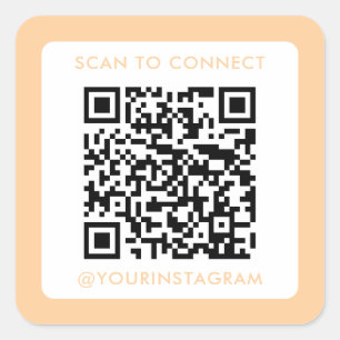 modern scan to connect business marketing qr code square sticker