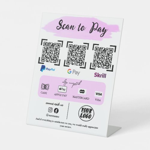 Modern Scan To Pay Template  QR Code Payment Sign