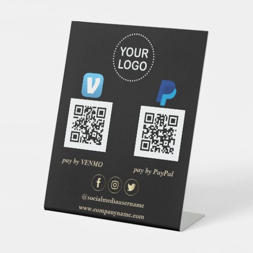 Modern Scan To Pay Venmo PayPal Your Logo Pedestal Sign