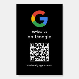 Modern Scan to Review Google QR Code Business Sign