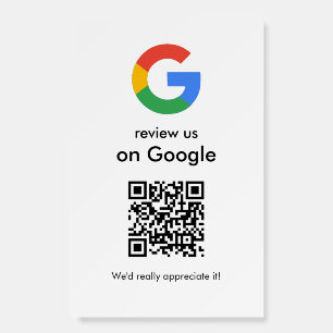 Modern Scan to Review Google QR Code Business Sign