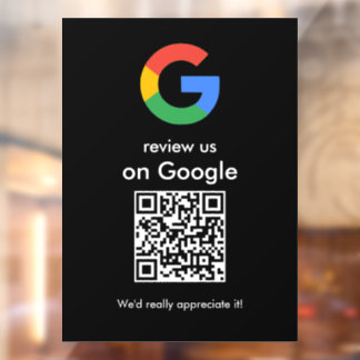 Modern Scan to Review Google QR Code Business Sign