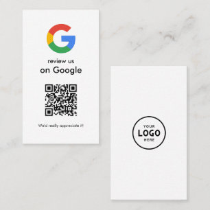 Modern Scan to Review Google QR Code Business Sign Card