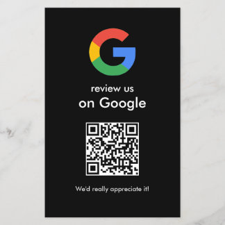 Modern Scan to Review Google QR Code Business Sign Flyer