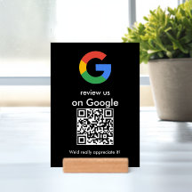 Modern Scan to Review Google QR Code Business Sign