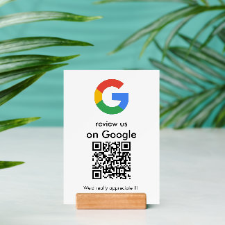 Modern Scan to Review Google QR Code Business Sign Holder