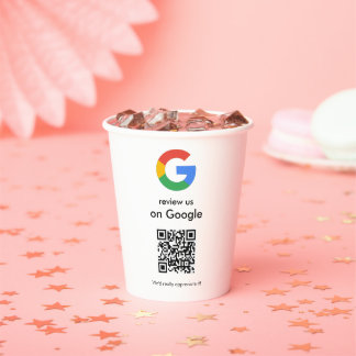 Modern Scan to Review Google QR Code Business Sign Paper Cups