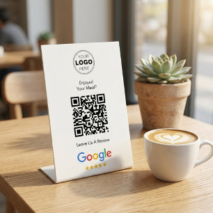 Modern Scan To Review Google QR Code Feedback Pedestal Sign