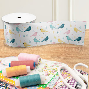 Modern Scandi Bird Pattern Ribbon