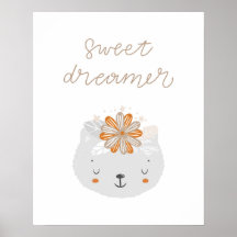Modern scandi cute kitten sweet dreamer nursery