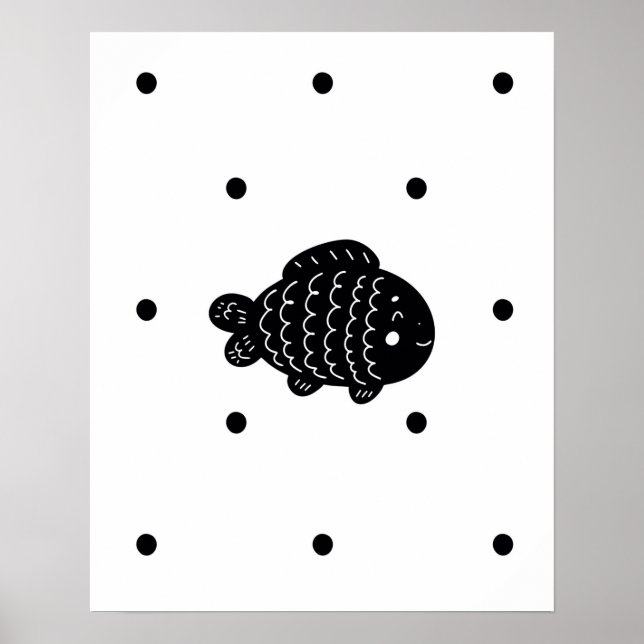 Modern scandi  Fish and spots arrows nursery Poster (Front)