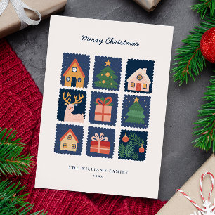 Modern Scandi with Festive Icons Non-Photo Holiday Card