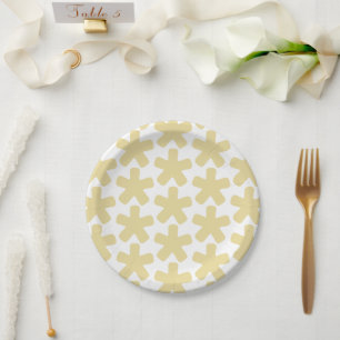 Modern Scandinavian camel retro graphic pattern Paper Plates