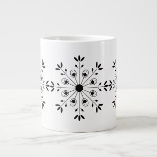 Modern Scandinavian Christmas Snowflake Giant Coffee Mug