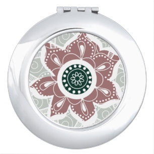 Modern Scandinavian Flower Art Compact Mirror
