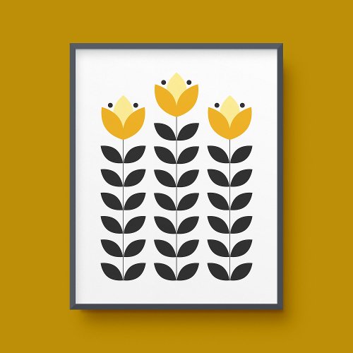 Modern Scandinavian Flower Poster