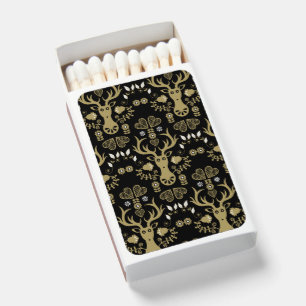Modern Scandinavian Folk Art Deer Matchboxes