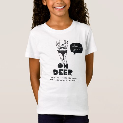 Modern Scandinavian Fun Deer Animal Pun Holiday T_Shirt