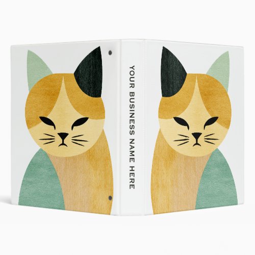 Modern Scandinavian Minimalist Geometric Cat 3 Ring Binder