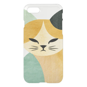 Modern Scandinavian Minimalist Geometric Cat iPhone SE/8/7 Case