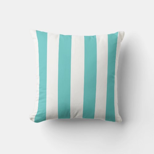 Modern Scandinavian style aqua turquoise stripes Throw Pillow